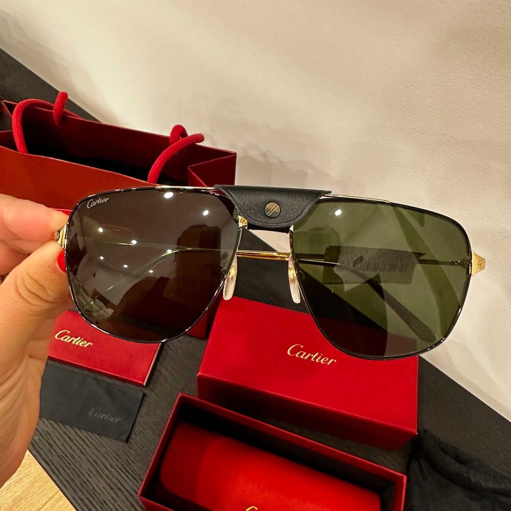 Cartier Gold and Blue Sunglasses